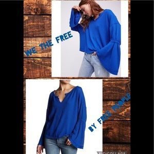 We the Free by free people sapphire waffle shirt